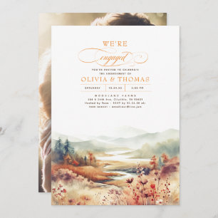 Invitation Automne Nature Romantique Engagement Partie Photo