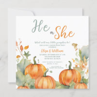 Automne Orange Citrouille Lui ou Elle Révélation d