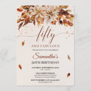 Invitation Automne Orange Fleurs Marigold Cooper Cinquante