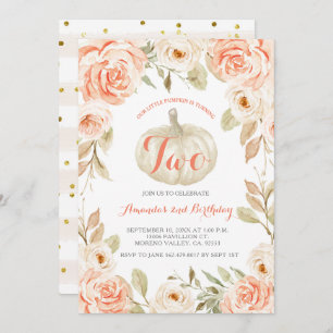 Invitation Automne Pêche Citrouille 2e anniversaire Invitatio