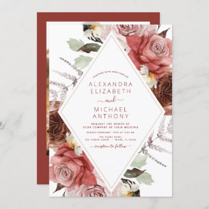 Invitation Automne Photo Mariage Automne Floral Eucalyptus
