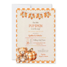 Automne Plaid Teddy Bear Citrouille Feuilles