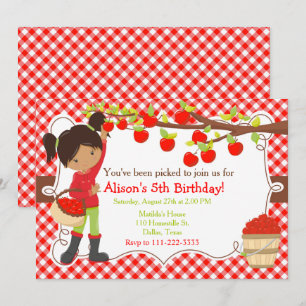 Invitation Automne Pomme d'automne cueillir Africain-Américai