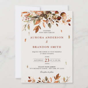Invitation Automne Quitte Russe Pays Boho Mariage Dans