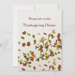 Invitation AUTOMNE QUITTE Thanksgiving Diner Party or