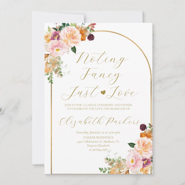 Invitation Automne Rien De Fancy Just Love Elopement Invitati (Devant)