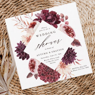 Invitation Automne Romance Aquarelle Wedding shower Floral