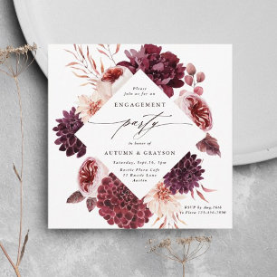 Invitation Automne Romance Floral Mariage Engagement Party