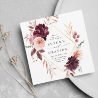 Automne Romance Gold Frame Bourgogne Mariage Carré