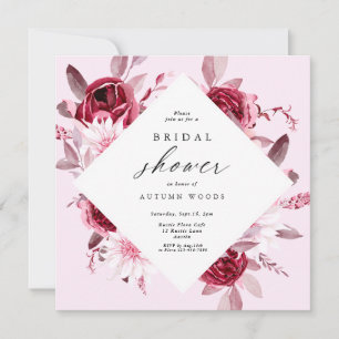 Invitation Automne Romance Gold Frame Floral nage douche