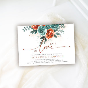 Invitation Automne Romantique Boho Rose Fête des mariées vert