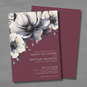 Invitation Automne Romantique Bourgogne Mariage Floral
