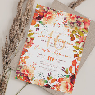 Invitation Automne Romantique Jardin Floral Sweet 16