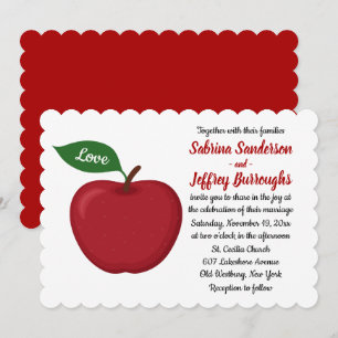 Invitation Automne Rouge Bourgogne Mariage Pays Apple Love