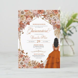 Invitation Automne Rouille Orange Feuille Quinceanera Invitat