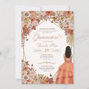 Invitation Automne Rouille Séchée Florale Feuilles de automne