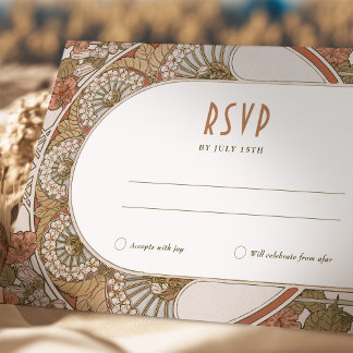 Invitation Automne RSVP Insérer Mariage Art nouveau Vintage
