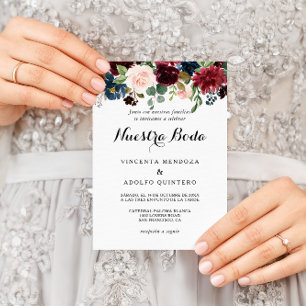 Invitation Automne Russe éblouissant Bourgogne Mariage espagn