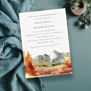 Invitation Automne Rust Mountain Trees Foliage Reproduction D