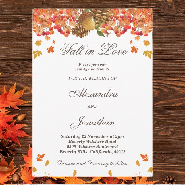 Invitation Automne rustique automne dans l'amour Mariage (Créateur téléchargé)