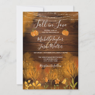 Invitation Automne Rustique Automne Floral Botanic Citrouille