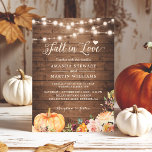 Invitation Automne Rustique Automne Floral Citrouille Mariage<br><div class="desc">Annoncez votre fête avec cet automne en amour Rustique Faire-part de mariage florale d'automne. Cette invitation incarne la beauté et le charme rustiques de l'automne, avec des éléments floraux exquis et un design citrouille adorable. Le modèle personnalisable vous permet d'ajouter votre touche personnelle à l'aide de l'outil de design de...</div>