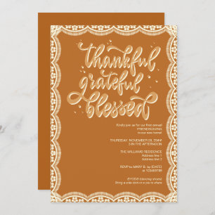 Invitation Automne Rustique Automne Friendsgiving Terracotta