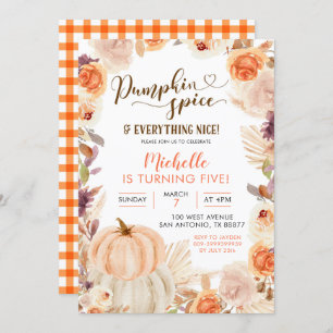 Invitation Automne Rustique Boho Citrouille épice et tout Nic