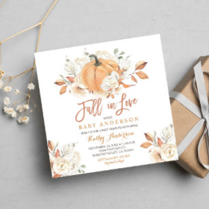 Invitation Automne Rustique Citrouille Baby shower tomber dan