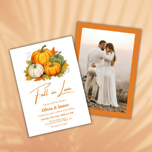 Invitation Automne Rustique Citrouille photo Mariage