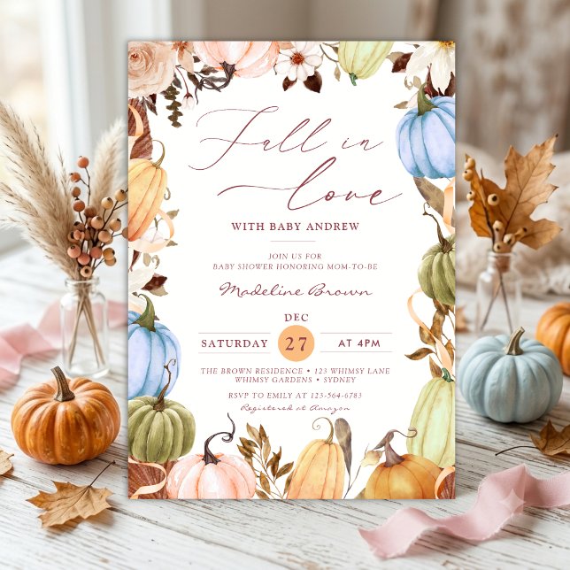 Invitation Automne rustique coup de foudre citrouille bébé Sh (Créateur téléchargé)
