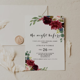 Invitation Automne Rustique Éblouissant Dîner de la répétitio