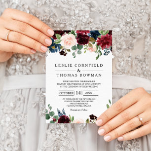 Invitation Automne Rustique Éblouissant Mariage Bourgogne