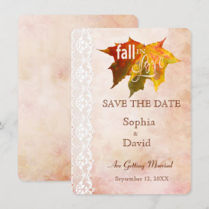 Invitation Automne Rustique en Amour Dentelle Mariage ENREGIS