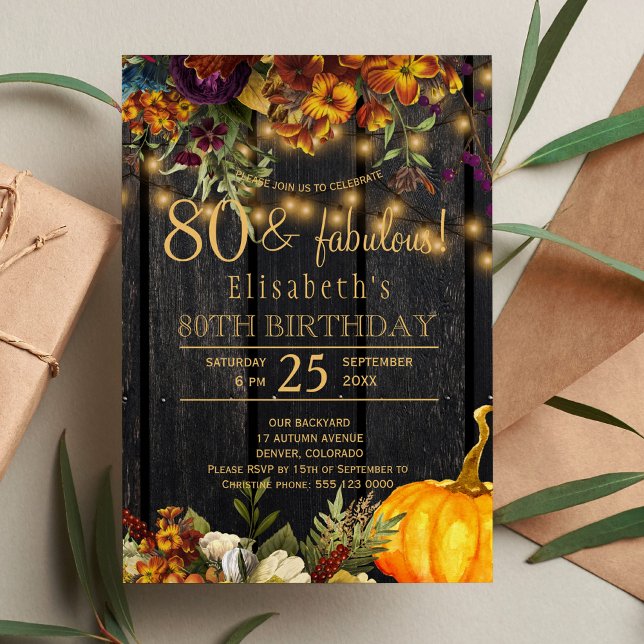 Invitation Automne, rustique, floral, chic (Créateur téléchargé)