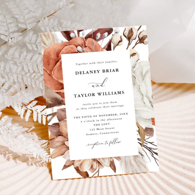 Invitation Automne Rustique Floral, Mariage encadré (A beautiful design for your Fall Wedding!)