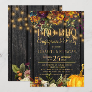 Invitation Automne rustique grange bois Je fais fête d'engage