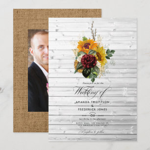 Invitation Automne rustique - Mariage floral de campagne dans