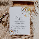 Invitation Automne Sunshine Élégante Fleur sauvage Surprise P<br><div class="desc">Cet automne ensoleillé,  l'élégante invitation de fleur sauvage surprise est parfaite pour un anniversaire moderne,  la retraite ou toute fête surprise. Le design se compose de multiples aquarelles violet,  violet,  fleurs jaunes,  bourgeons bordeaux et feuillage vert olive magnifiquement regroupés en bouquets.</div>