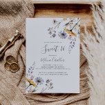 Invitation Automne Sunshine Fleur sauvage Sweet 16 fête d'ann<br><div class="desc">Cet automne ensoleillé fleur sauvage douce invitation de fête de 16 ans est parfait pour un anniversaire moderne. Le design se compose de multiples aquarelles violet,  violet,  fleurs jaunes,  bourgeons bordeaux et feuillage vert olive magnifiquement regroupés en bouquets.</div>