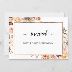 Invitation Automne Terracotta Orange Floral Mariage Réservé