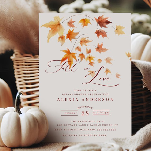 Invitation Automne Tombe Dans La Fête des mariées Amoureuse (Créateur téléchargé)
