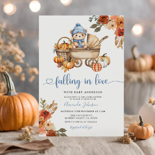 Invitation Automne Tombe dans l'amour Baby shower d'ours flor