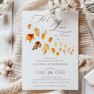 Invitation Automne Tombe Dans Le Baby shower D'Amour