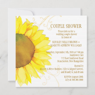 Invitation Automne Tournesol Mariage Couples Douche