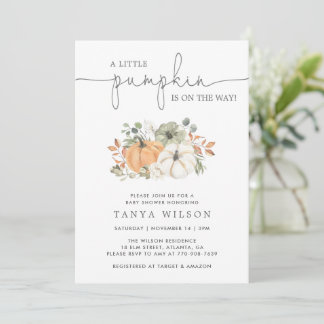 Invitation Automne Un Baby shower Un Peu Citrouille
