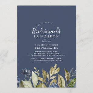Invitation Automne Vert Marine Bridesmaids Déjeuner
