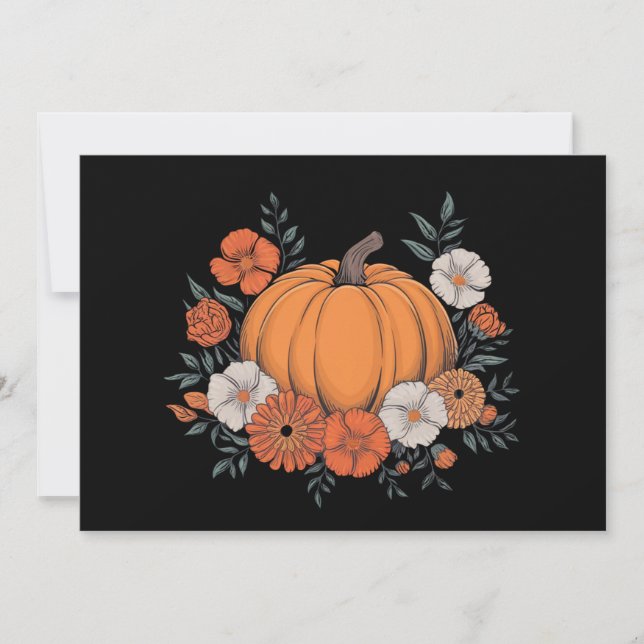 Invitation Automne Vintage Citrouille Automne Thanksgiving (Devant)