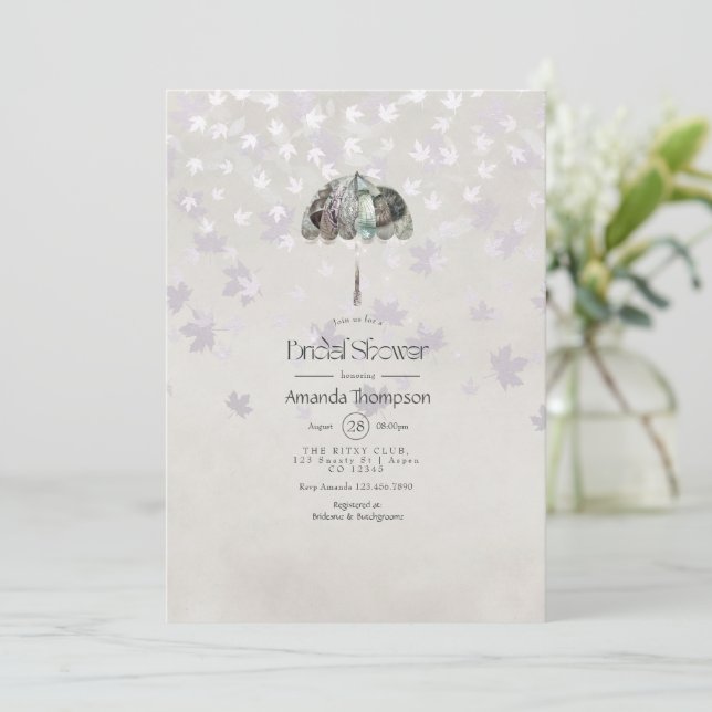 Invitation Automne Vintage - Mariage Blanc (Debout devant)