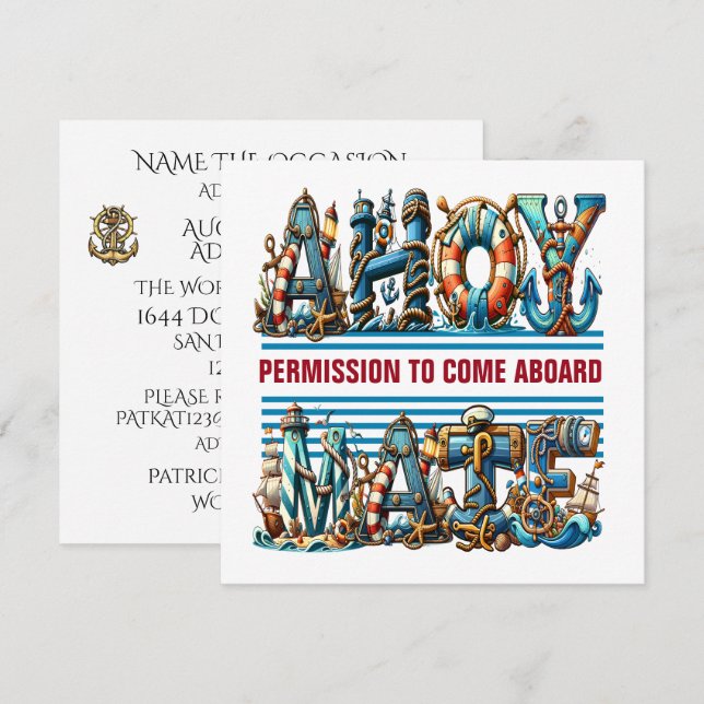 INVITATION AUTORISATION D'EMBARQUEMENT (Devant / Derrière)